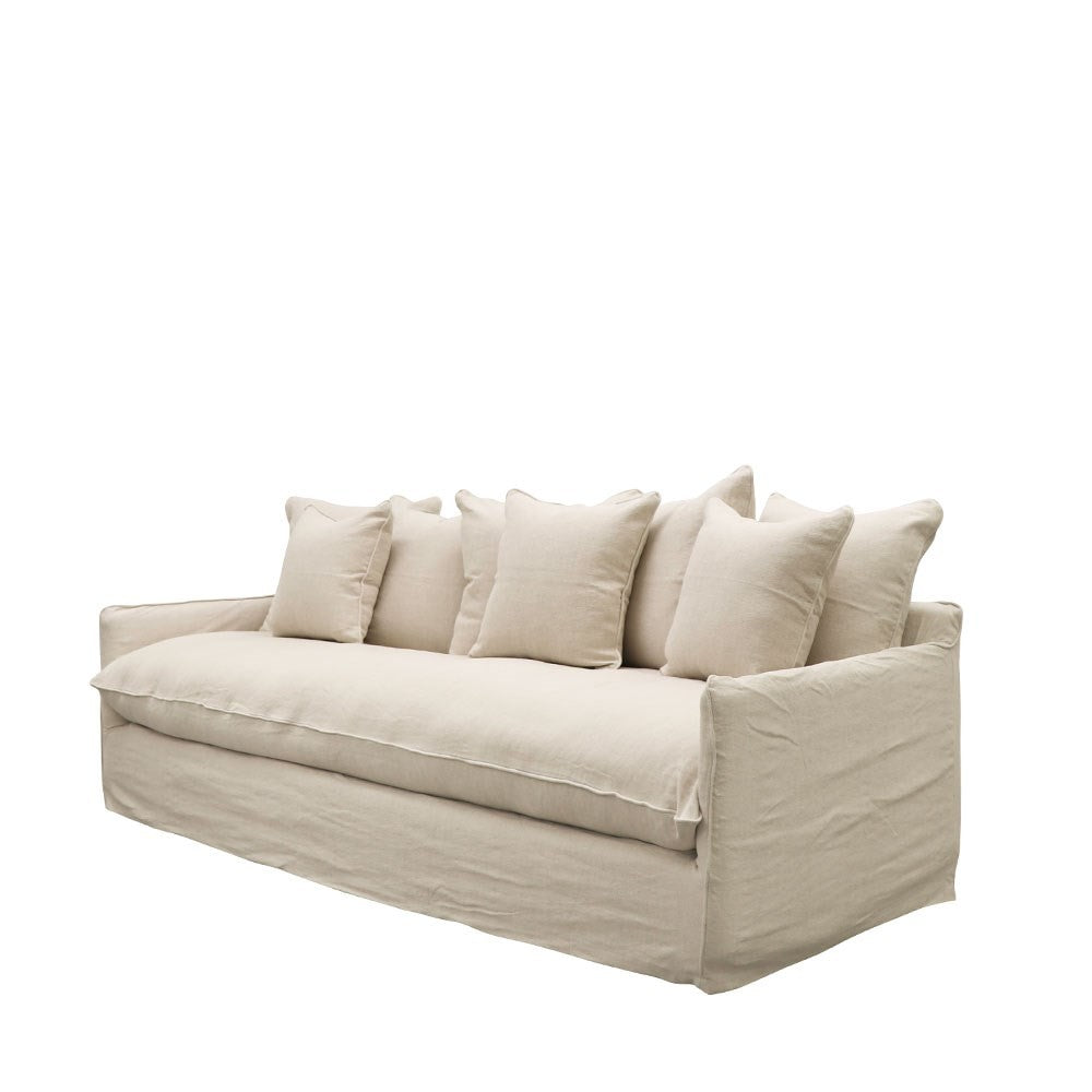 Lotus 3 Seater Slipcover Sofa - Oatmeal