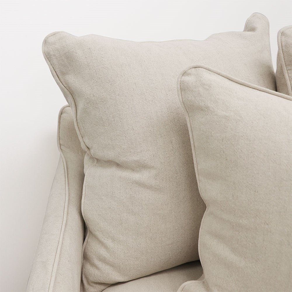 Lotus 3 Seater Slipcover Sofa - Oatmeal