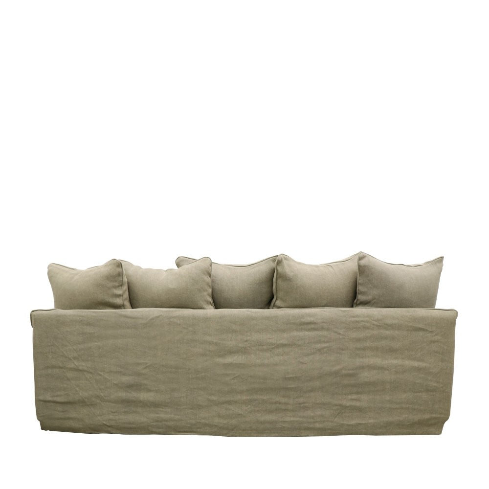 Lotus 3 Seater Slipcover Sofa - Khaki