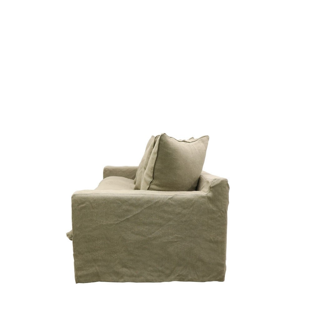 Keely 3 Seater Slipcover Sofa - Khaki