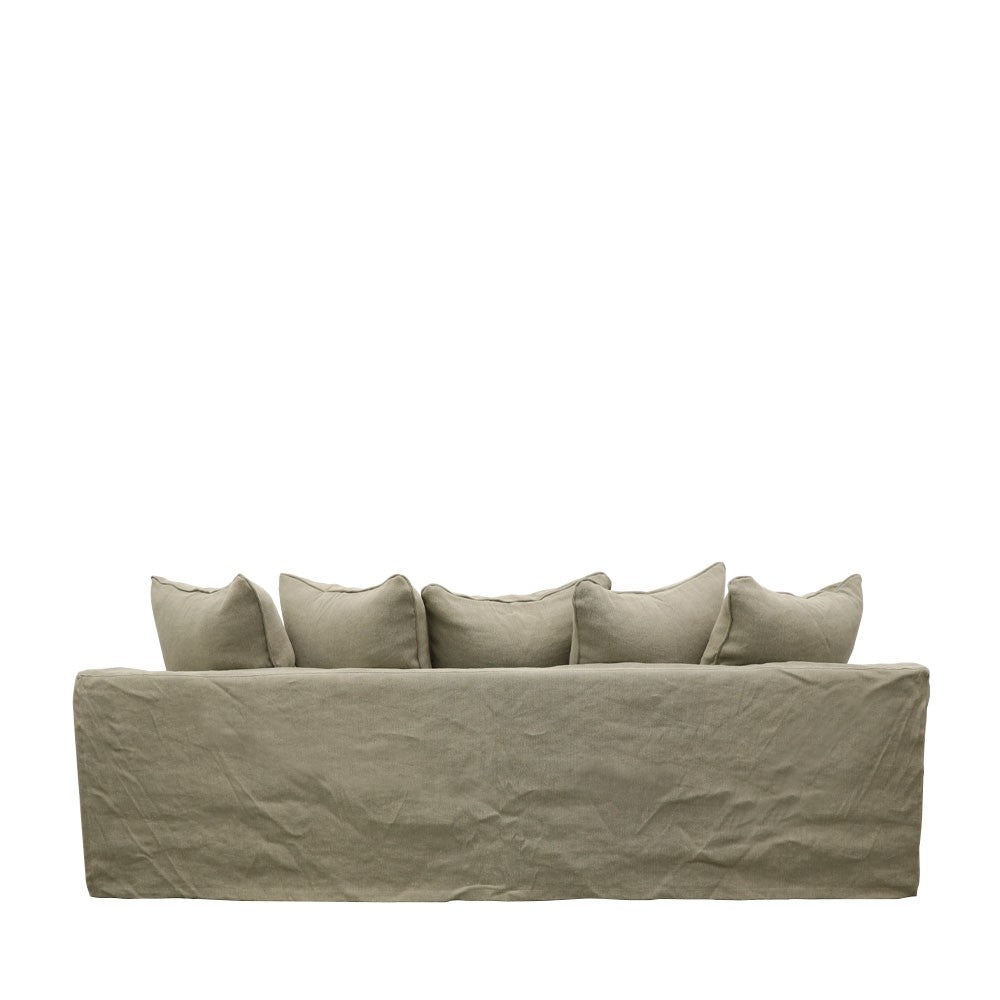 Keely 3 Seater Slipcover Sofa - Khaki