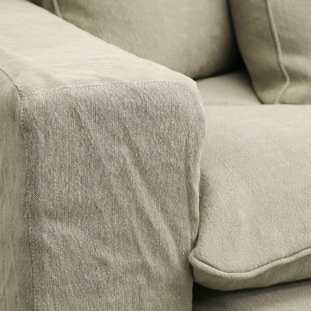 Keely 3 Seater Slipcover Sofa - Khaki