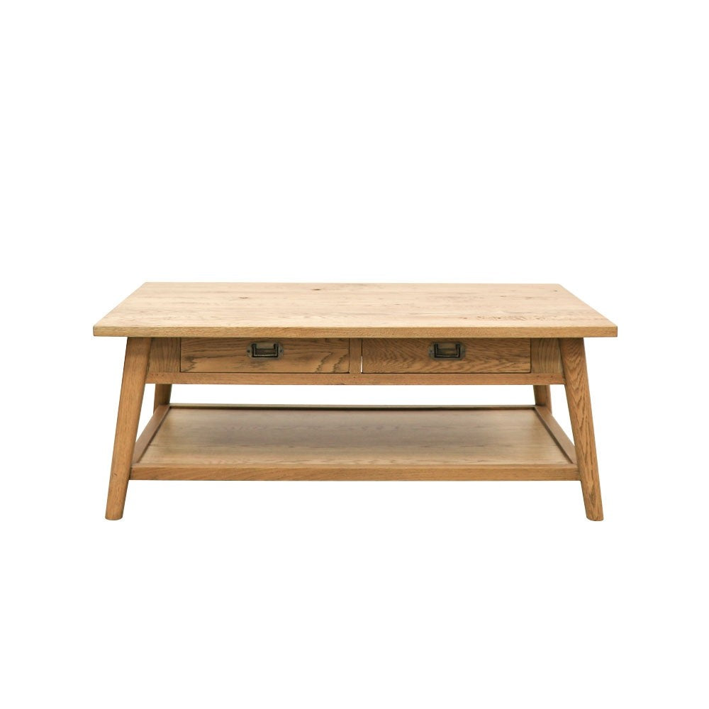 Vassa Oak Rectangle Coffee Table - 2 Drawer