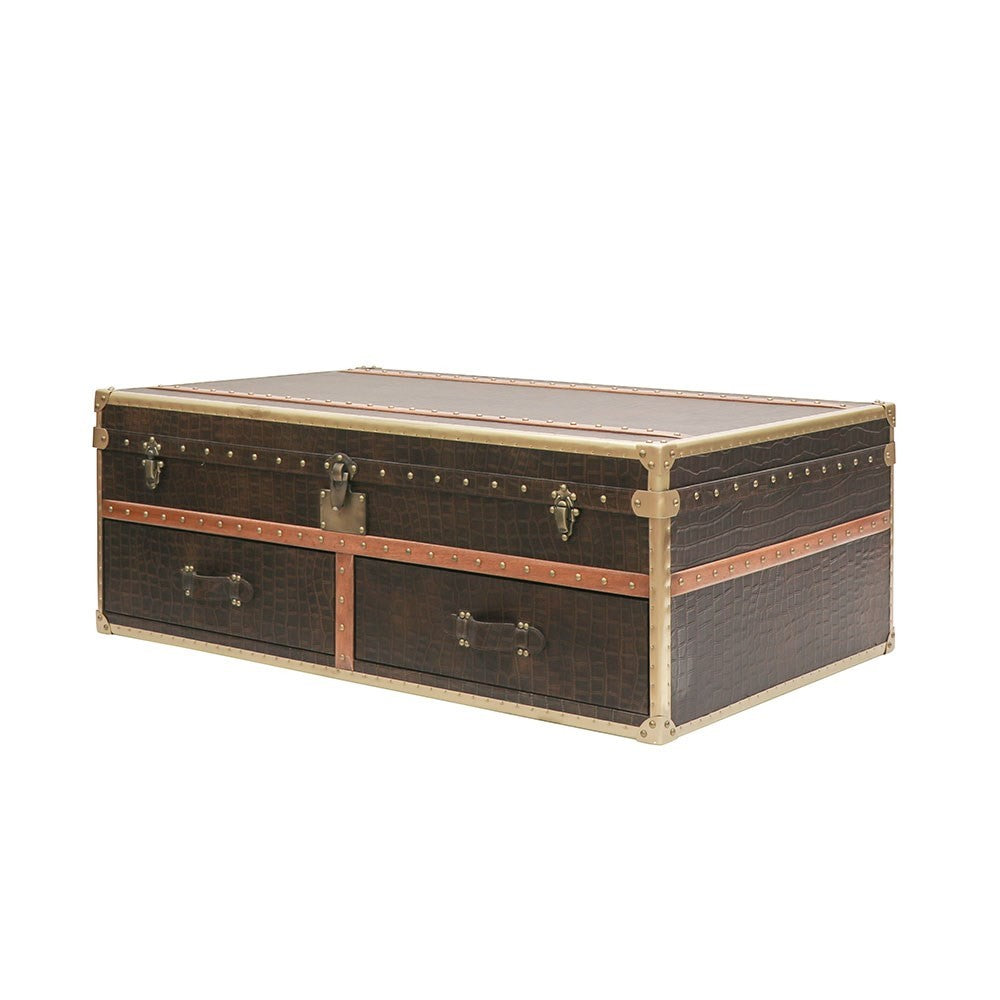 Voyager Trunk Coffee Table - Aged Brown