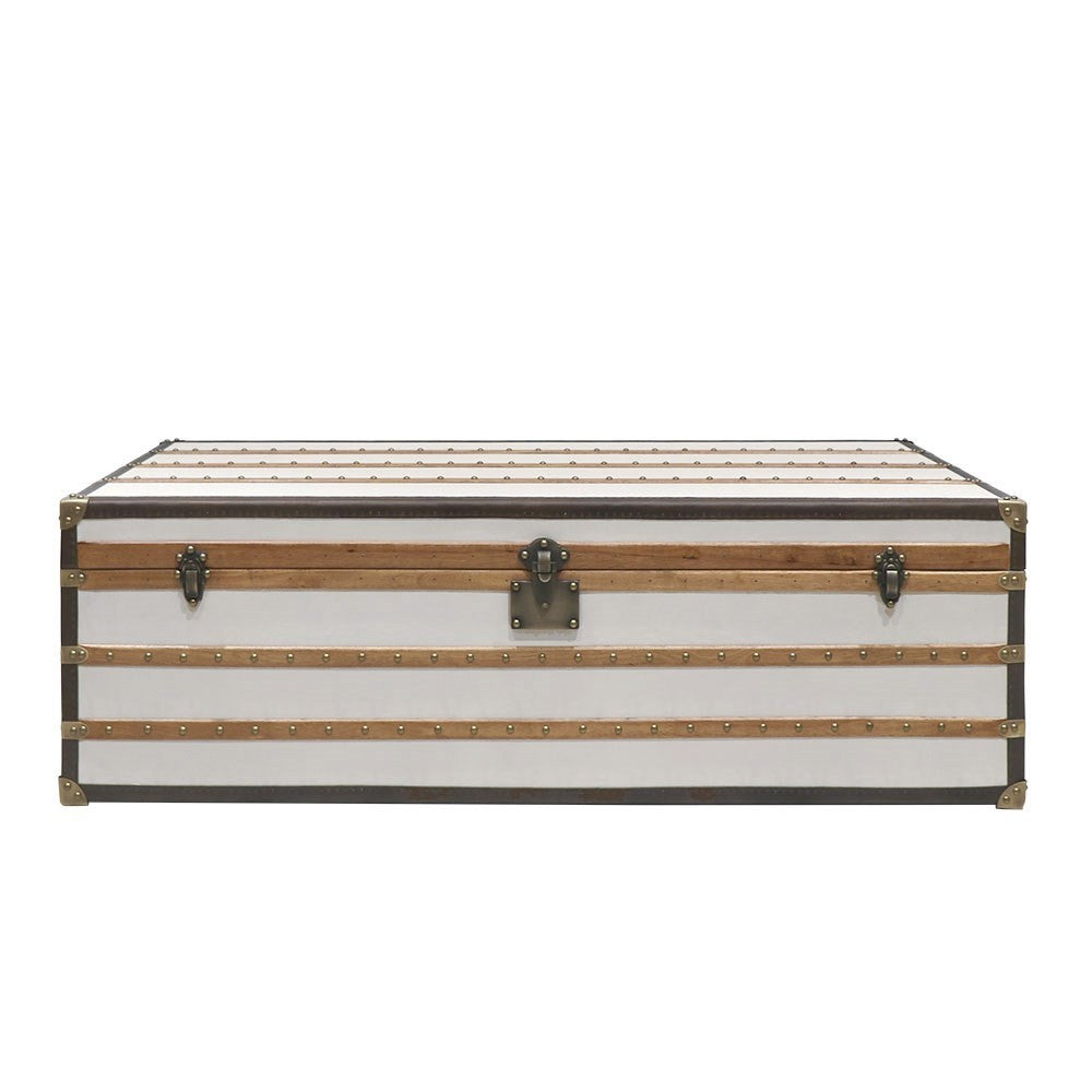 Voyager Trunk Coffee Table - Aged White