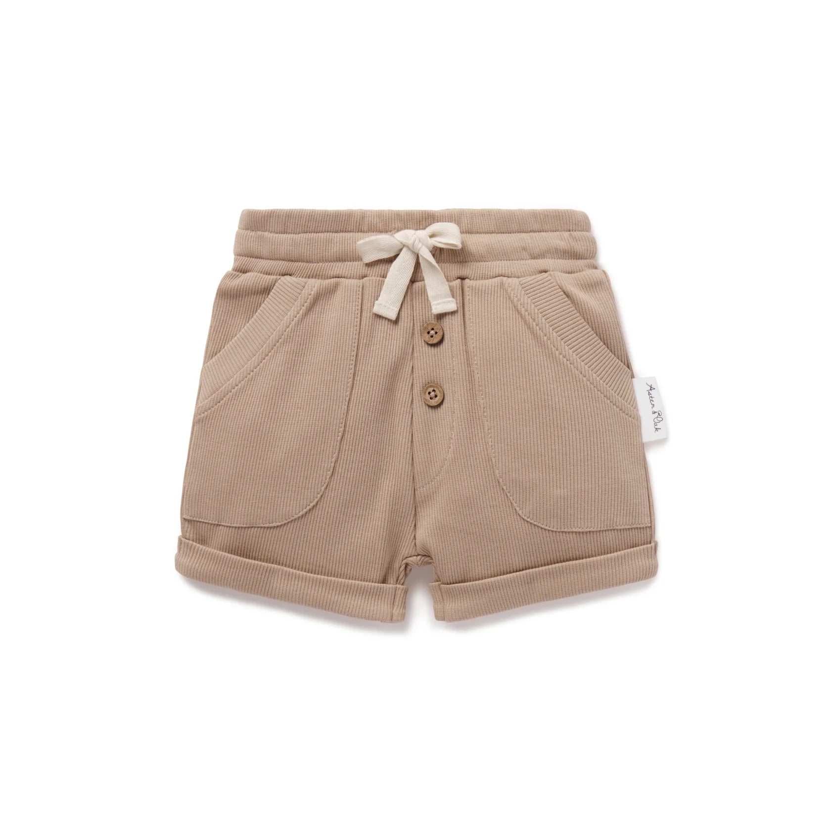 Nougat Rib Pocket Shorts (0-3m)