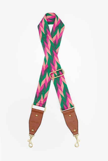 Bag Strap - Pink & Green Chevron