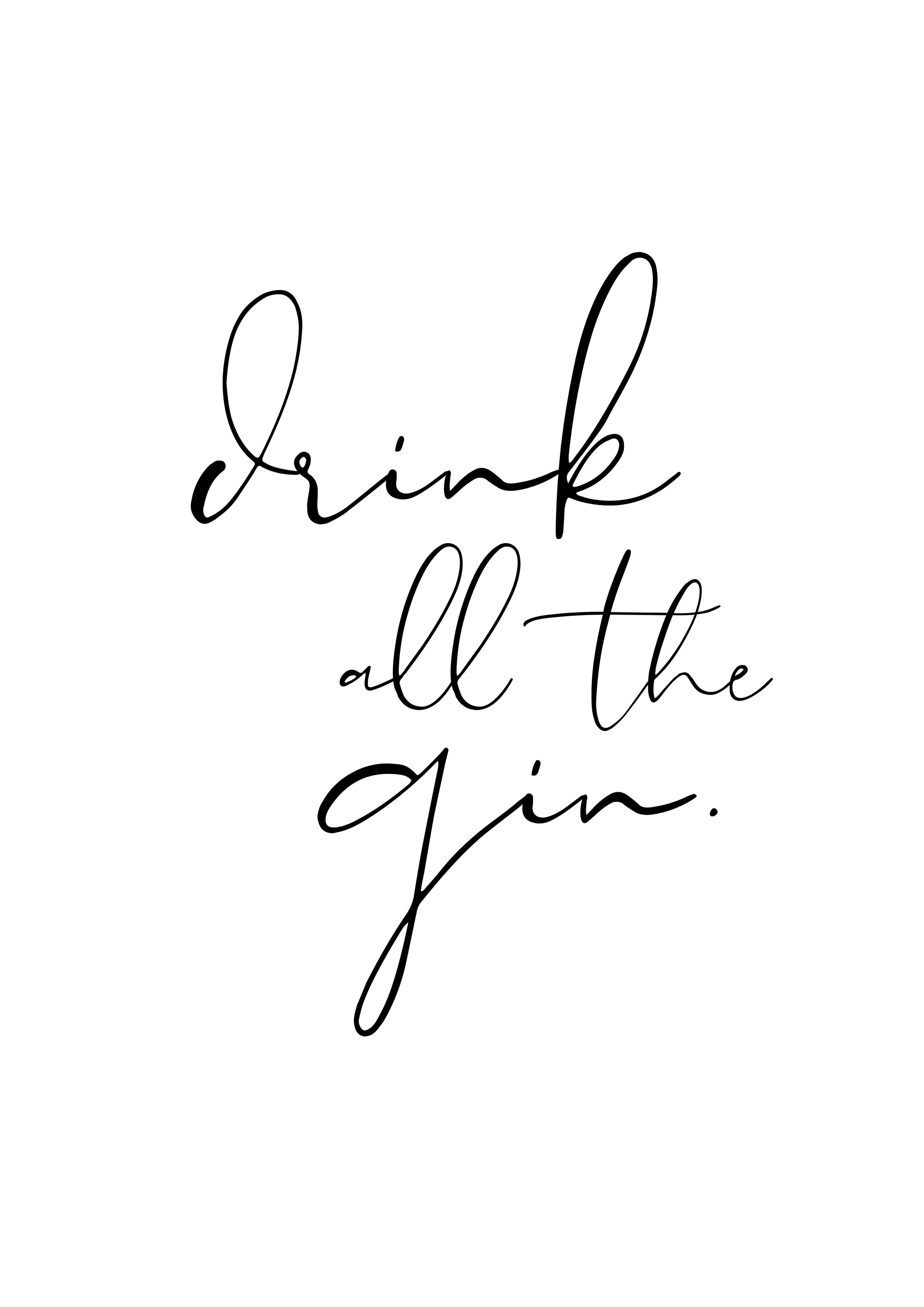 Drink all the Gin Print - Addy & Lou
