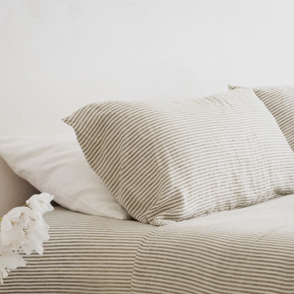 Olive Stripe - Pillowcase Set