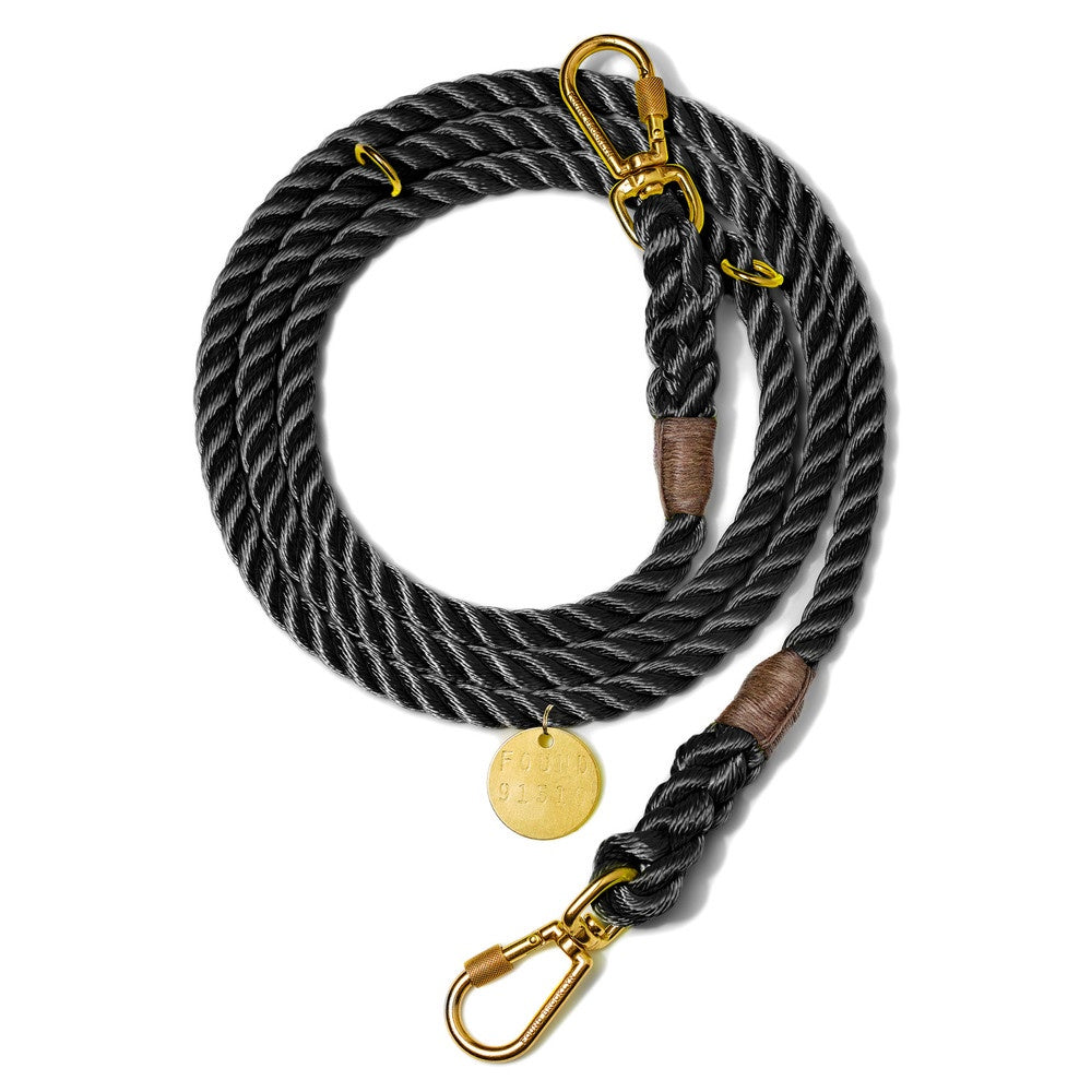 Black - Rope Leash - Adjustable