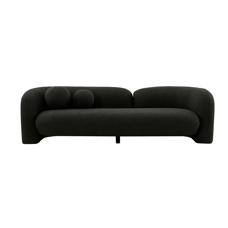 Bubble 3 Seater Couch - Black Boucle