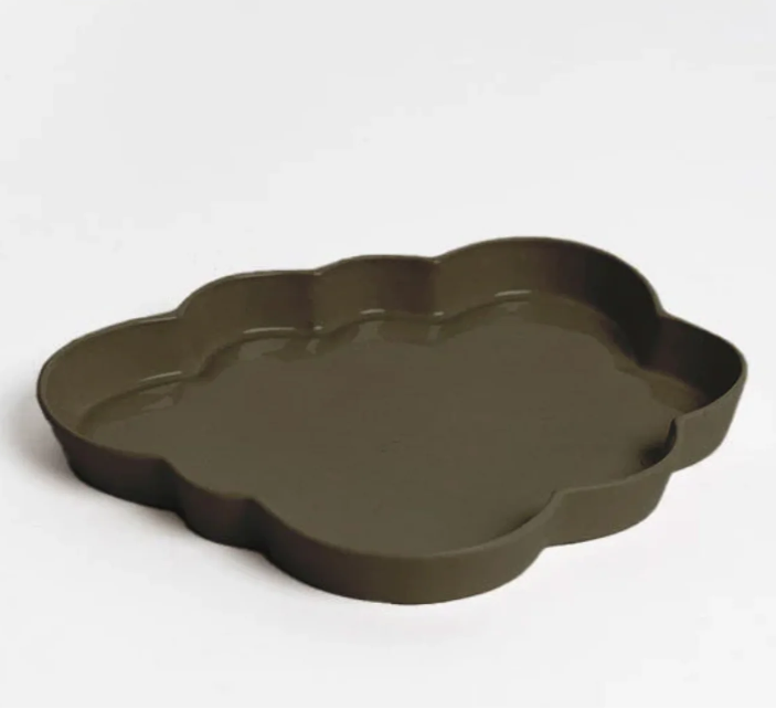 Cloud Jewellery Tray - Olive Green