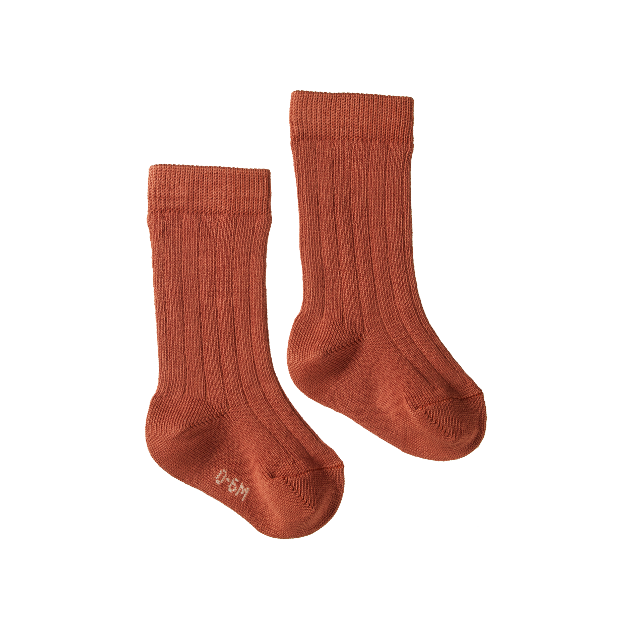Organic Cotton Rib Socks - Clay