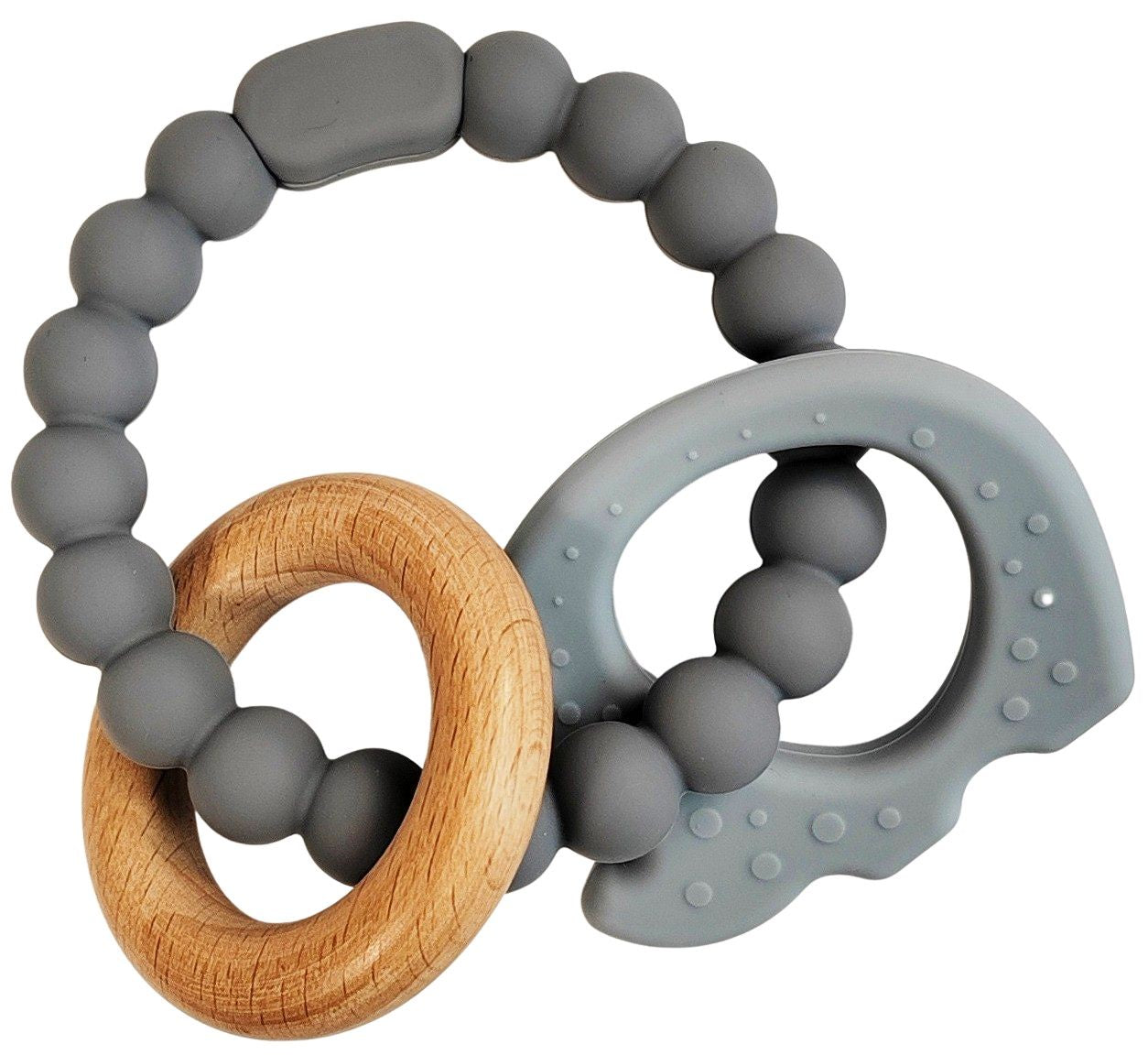 Elephant Teether Ring - Blue & Natural