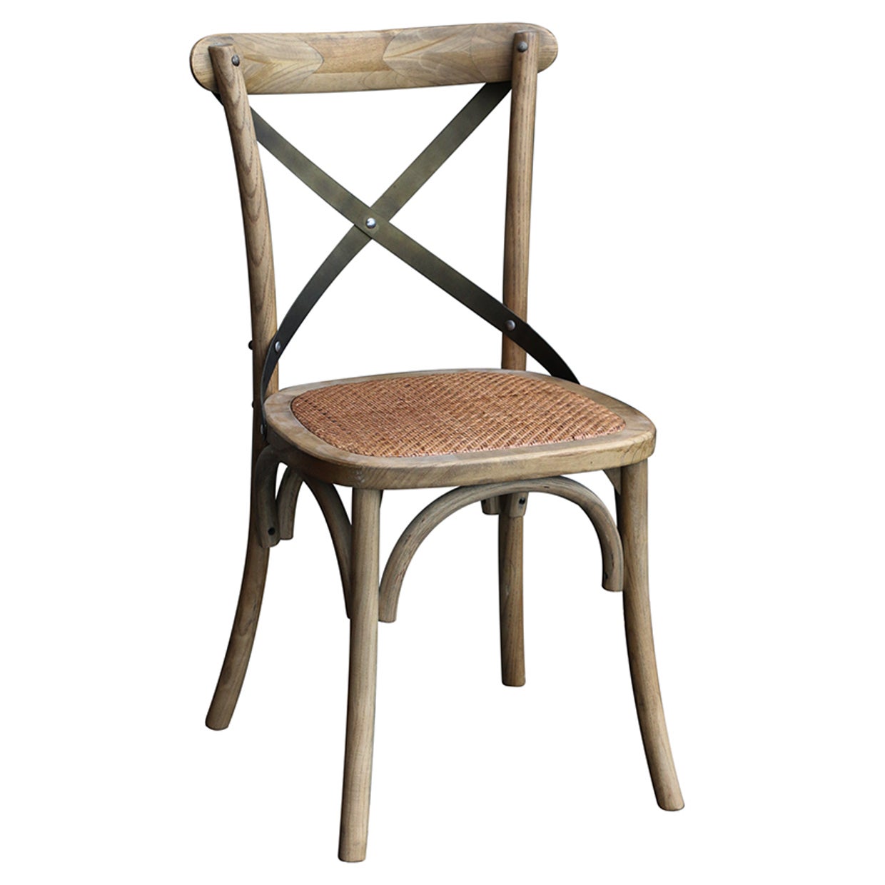 Vienna Elm Chair -  With Metal Crossback