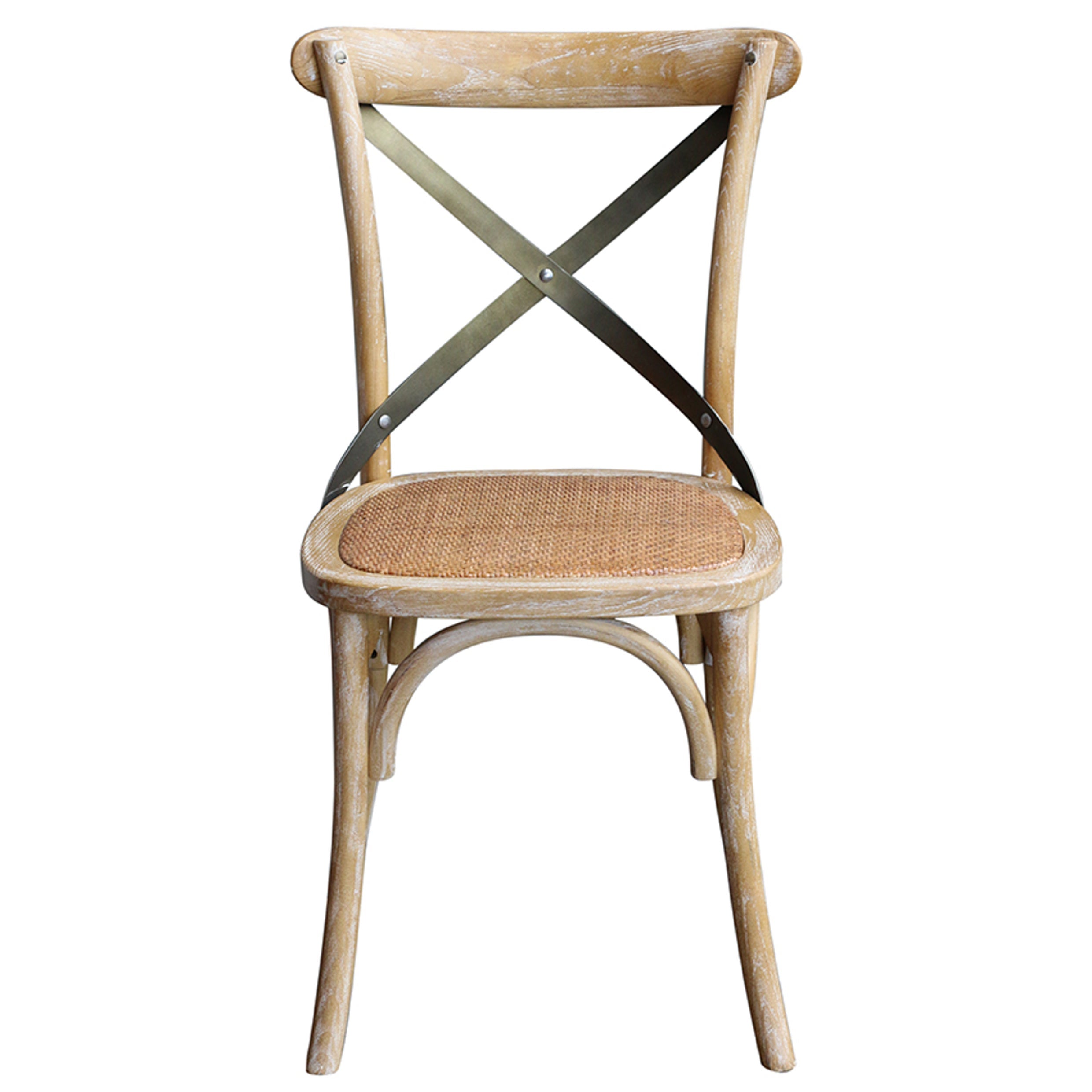 Vienna Elm Chair - Light Lime Wash With Metal X