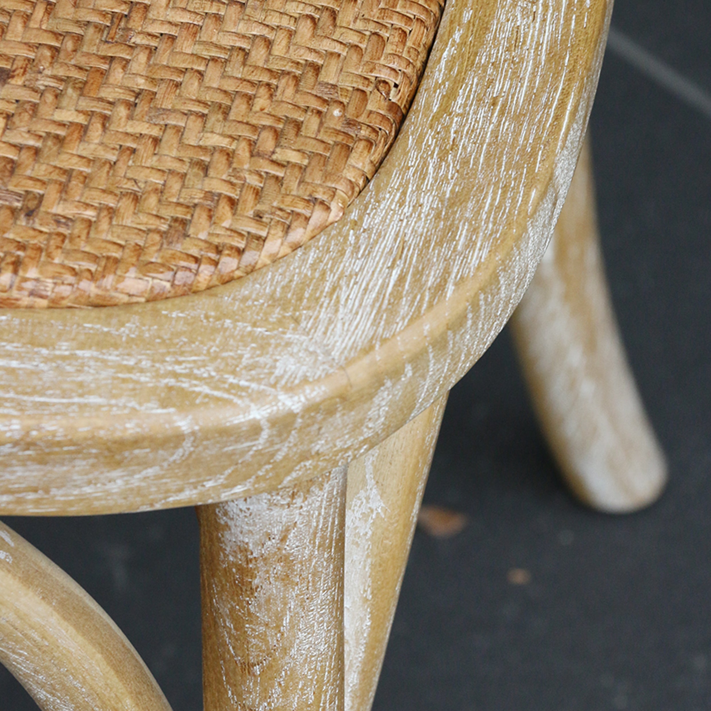 Vienna Elm Chair - Light Lime Wash With Metal X