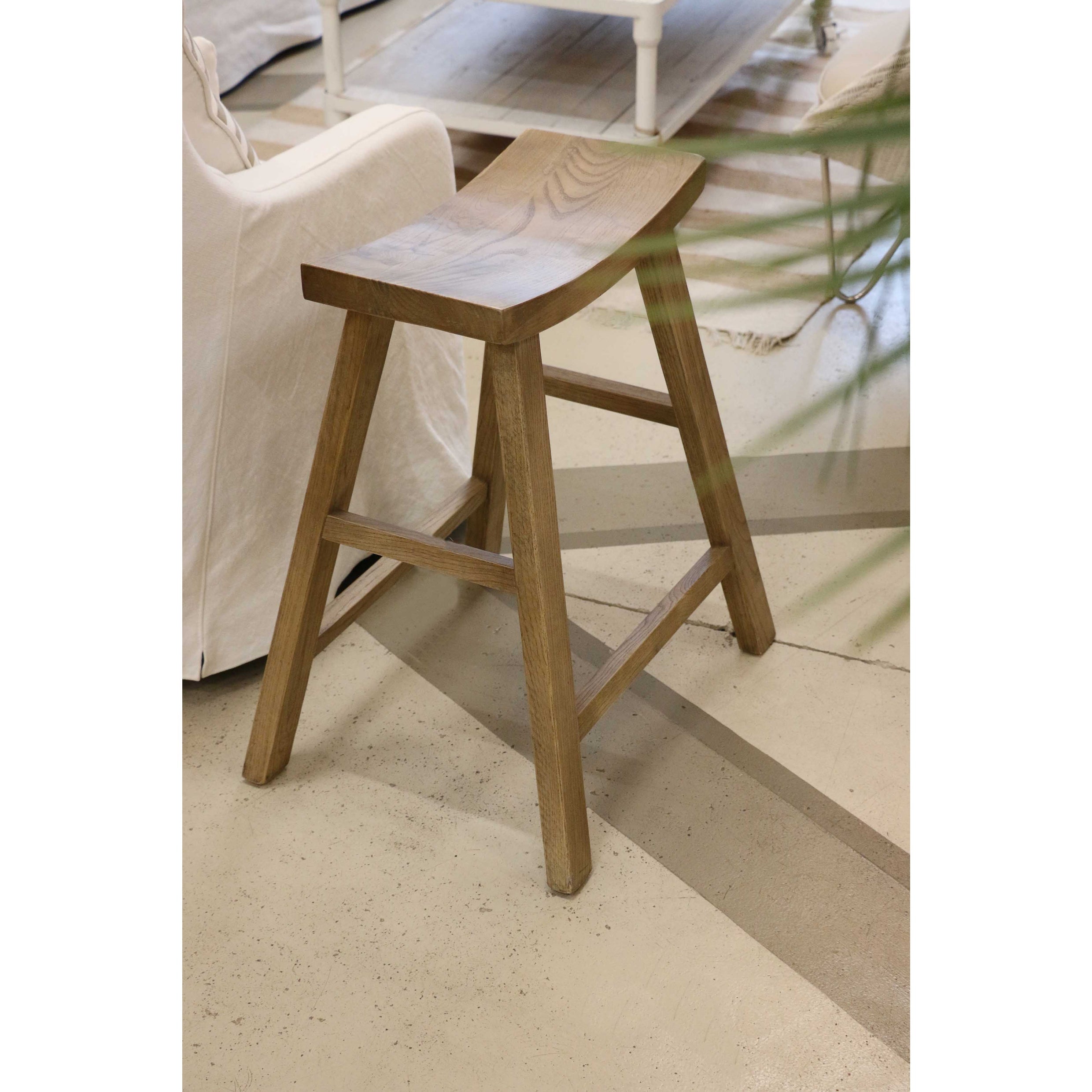 Scandi Elm Bar Stool Natural - Ash Walnut